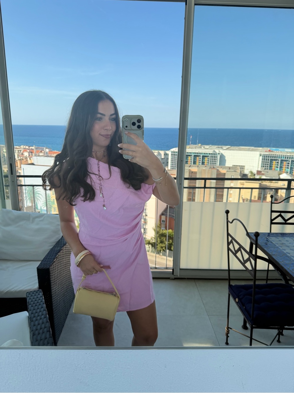 Kittenish Pink Ruched Mini Dress